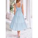 thumbnail image 2 of Vestido PRETTYGARDEN para mujer, a media pierna, de verano, azul claro, XXL, 2 of 9