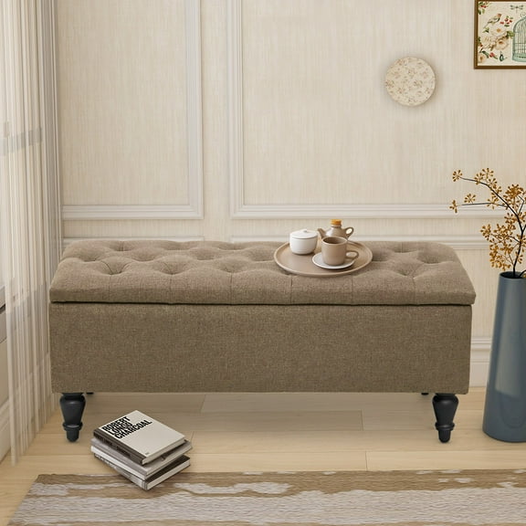 Abble 38" Fabric Upholstered Tufted Storage Bench