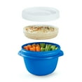 thumbnail image 4 of Rubbermaid TakeAlongs On the Go Food Storage and Meal Prep Containers, 2.0 Cup Twist & Seal Containers for Snacks and Sides with Removable Dip Tray, 2-Pack, Teal Splash/Marine Blue (Colors May Vary), 4 of 7