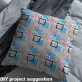 thumbnail image 6 of Feelyou Grey Blue Geometric Fabric by the Yard 1 Yard, Square Rectangle Sewing Fabric, Abstract Stripe Home Decor Fabric by the Yard, Breathable Home Decor, 6 of 6