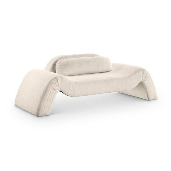 Meridian Furniture Austin Beige Corduroy Fabric Loveseat
