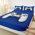 thumbnail image 3 of Manfei Game Controller Bed Sheets, Teens Gamer Gaming King Sheets, Blue White Sheet Set Breathable Home Decor4 Pieces, 3 of 7