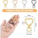 thumbnail image 2 of 16 piezas de 4 colores, llaveros con cierres giratorios de corazón, mosquetón de aleación con llavero, llaveros de metal con clip., 2 of 7