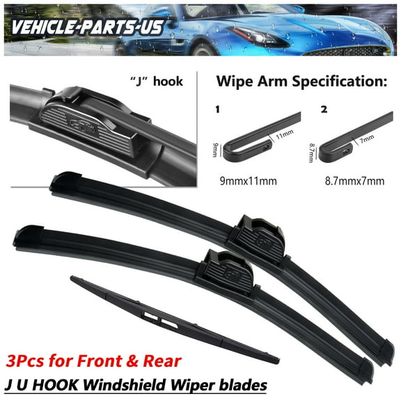 Erasior 3PCS Windshield Wiper Blades Fit For INFINITI EX35 2012-2008, 24" 17" 14B, Driver Passenger Rear Side, Y23E9J9G