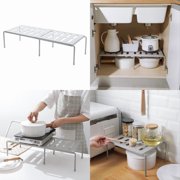 GleamNest Easy to Apply Expandable Stackable Kitchen Cabinet Organizer, White
