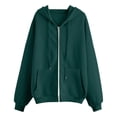 thumbnail image 6 of Stralyhd Women's 2026 Fall Zip Up Y2K Hoodies Casual Long Sleeve Sweatshirts Fall Drawstring Track Jackets with Pockets Dark Green XL, 6 of 6