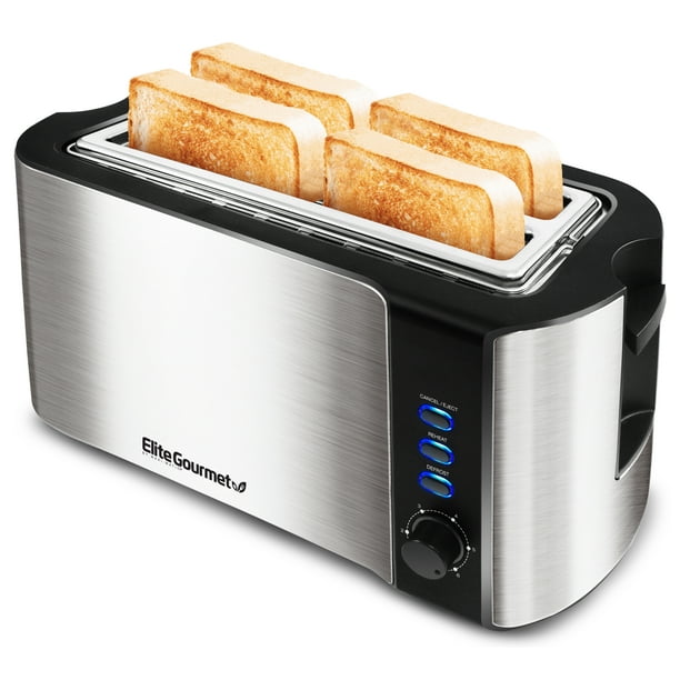 Elite Platinum Stainless Steel 4 Slice Long Slot Toaster