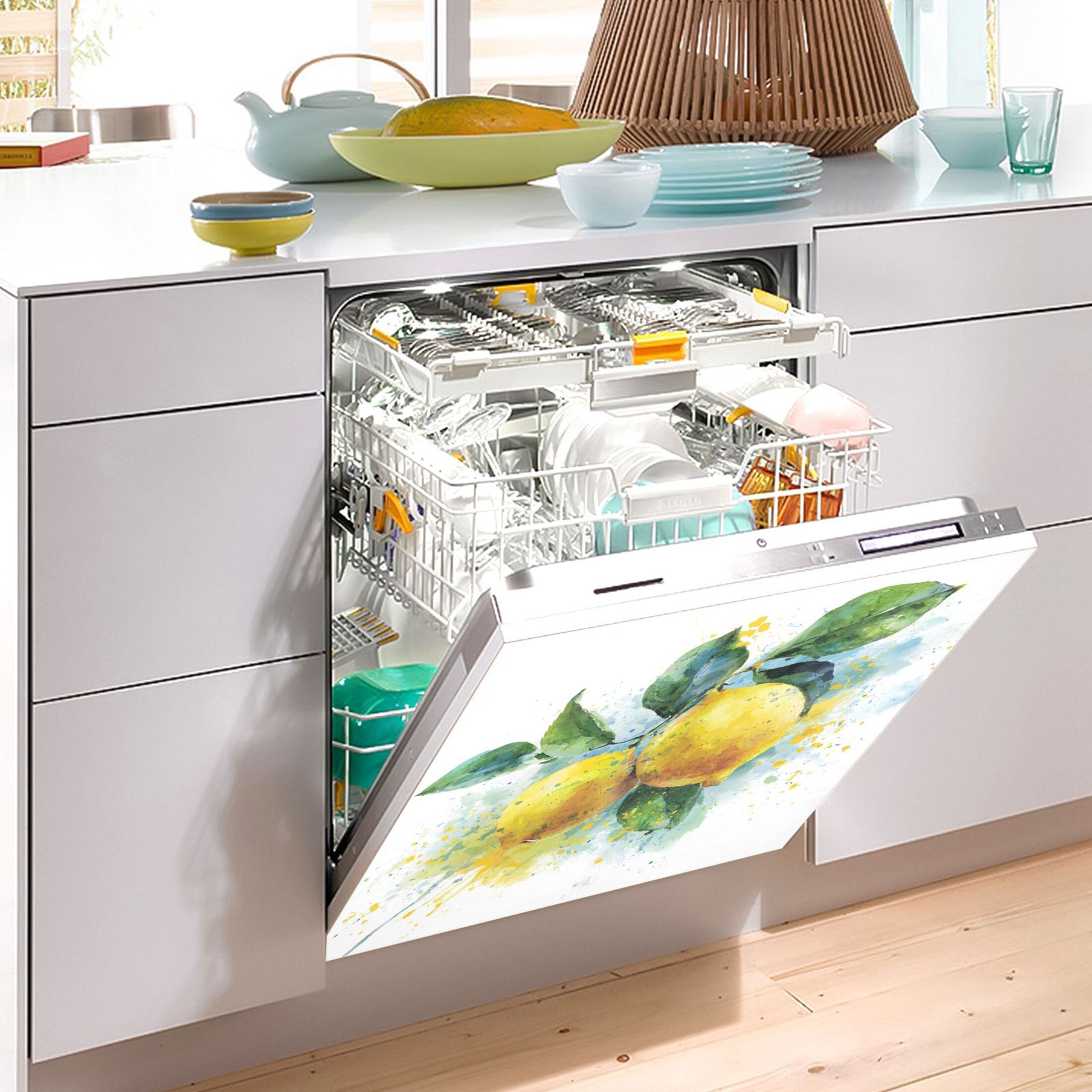 Dishwasher Sticker Magnetic Dishwasher Sticker Magnetic Decorative Sticker Refrigerator Sticker Dishwasher Decorative Stickers Lemon