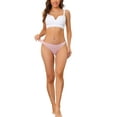 thumbnail image 2 of Unique Bargains Women's Satin Invisible Bikini Comfortable No-Show Thongs S Pink, 2 of 6