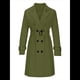 thumbnail image 1 of Gabardina Larga Cruzada de Larga para Mujer, Cortavientos, Clásica, con Solapa y Cinturón. Verde L, 1 of 7