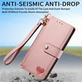thumbnail image 5 of Feishell for Samsung Galaxy S23 FE Case,RFID Blocking Wallet Case for Women Men,Premium PU Leather Credit Card Holder Zipper Pocket Magnetic Buckle Flip Kickstand Phone Case with Wrist Strap,Pink, 5 of 9