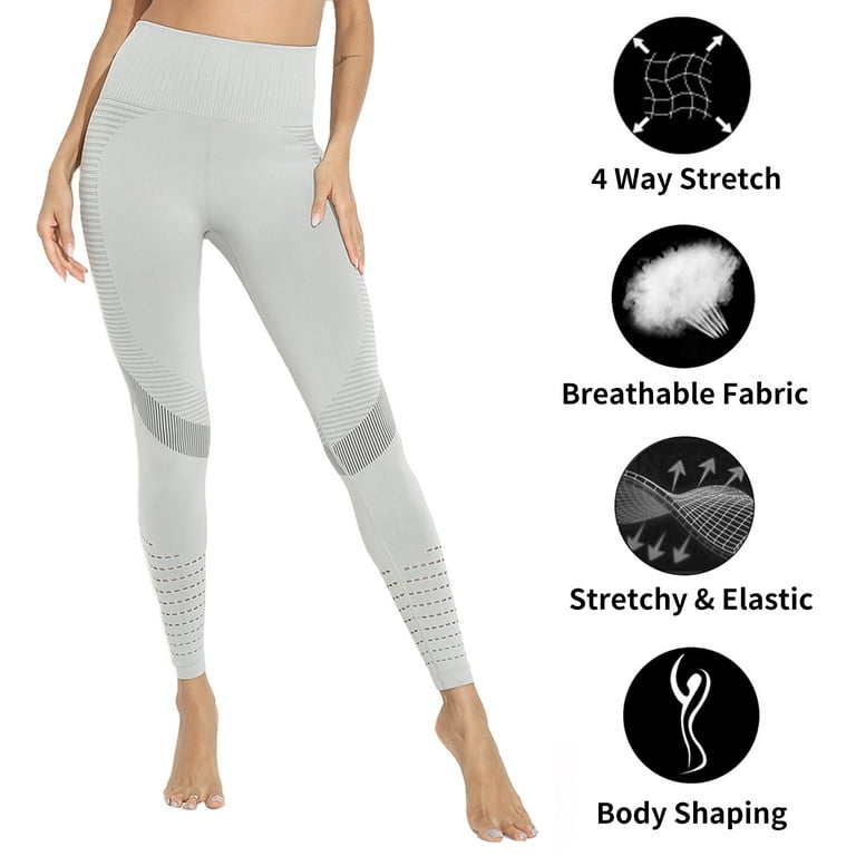 QRIC Non See-Through Compression Yoga Pants for Women Hugged
