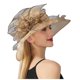 thumbnail image 1 of Sombrero de verano para mujer con flores y hojas anchas - Sombrero de playa para despedida de soltera, encaje/poliéster, talla única, protección UV, 1 of 7