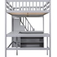 thumbnail image 5 of Full Size Loft Bed With Built-in Shelves And Storage Stairs, Gray - Convenient Bedroom Design In L-shaped Desk Facilities Maximize Your Efficiency, 5 of 5