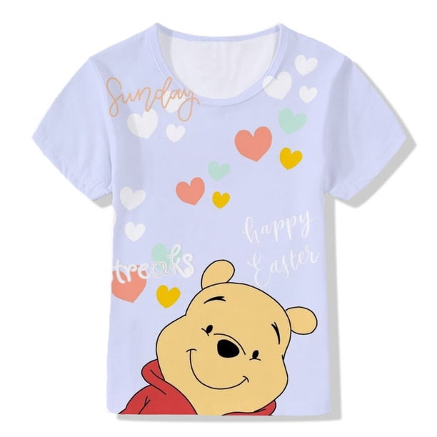 Disney oso leopardo Winnie The Pooh dibujos animados animación niñas niños edición suelta manga corta Top ropa al por mayor 130 zhangmengya CONDUJO