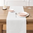 thumbnail image 3 of TRAHOO-Linen Textured Border Table Runner, 14 x 60 Inch White, Farmhouse Style White Table Runners 60 Inches Long, Easy Care Everyday Polyester Table Runner, 3 of 4
