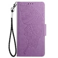 thumbnail image 2 of Wallet Case for Samsung Galaxy S23 Plus, Butterfly Embossed Pattern Luxury PU Leather Magnetic Flip Folio Cover with Card Slots Holder Kickstand Wrist Strap Soft Silicone Shockproof Case,Purple, 2 of 8