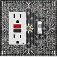 thumbnail image 1 of Metal Light Switch Plate Cover Black Floral Bandana Paisley Tile Pattern TIL046, 1 of 13