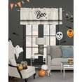 thumbnail image 3 of Halloween Valances for Windows Boo Cobweb Window Curtain Rod Pocket Black Stripes Retro Holiday Window Treatment Decor Valances for Kitchen Living Room Bedroom 54x18in, 3 of 7