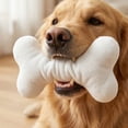 thumbnail image 4 of Plush Dog Chew Toy 6 in Interactive Squeaky Stuffed Animal for Boredom Relief Durable Molar Teething Pet Toy for Small Medium Dogs 6" White, 4 of 5