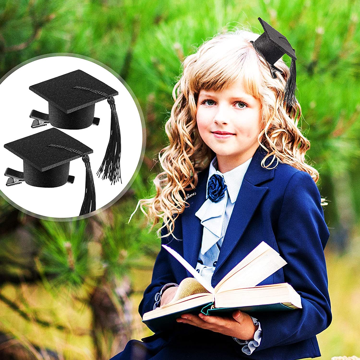 6 Pieces Graduation Hat Hair Clip Mini 
