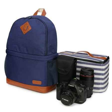 Kattee Professional Canvas SLR DSLR Camera Case Backpack Laptop Bag