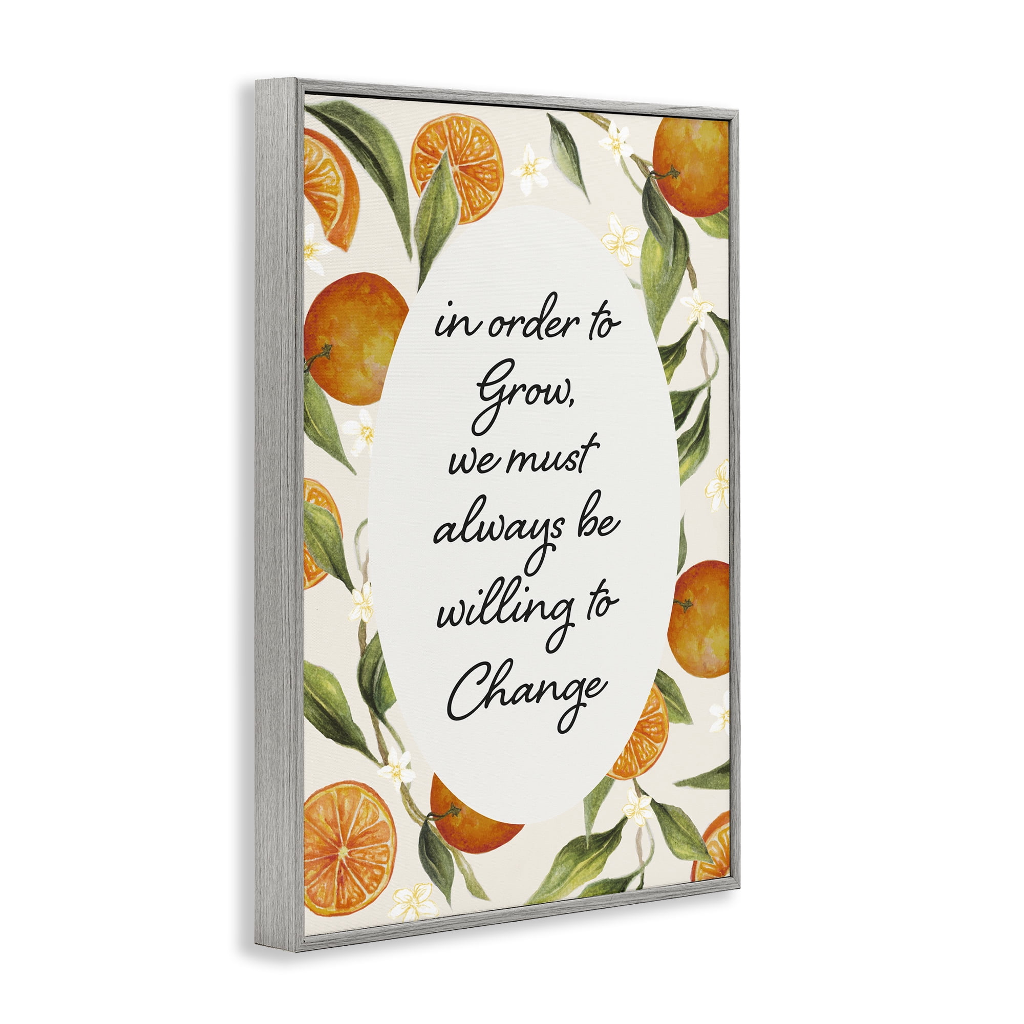 Stupell Industries Willing To Change Quote Gray Framed Giclee Art, design by Janice Gaynor