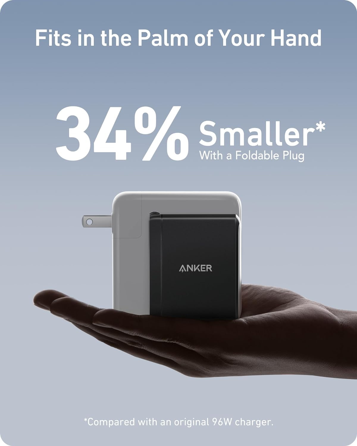 Anker Nano 100W USB-C Charger, 3-Port Fast Compact GaN Charger, Compatible for MacBook Pro/Air, ThinkPad, Dell, iPad Pro, iPhone 15 Series, Galaxy S23, and More (USB-C to USB-C Cable Included)