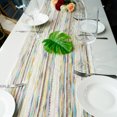 thumbnail image 1 of Chemin de Table en Coton 90*180cm Blanc avec Franges Cocktail Mariage BBQ, 1 of 5