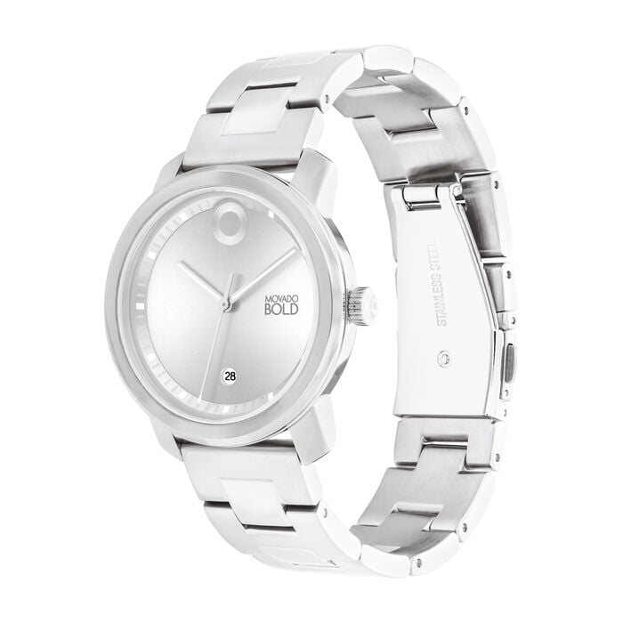 FTWプレートシルバー Movado Bold Trend Propel 3600987 Silver Dial Stainless Steel 36MM