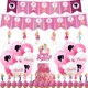 thumbnail image 5 of Suministros para decoraciones de fiesta de cumpleaños de Barbie de Disney Platos de papel Vasos Servilletas Globos Pancarta Telón de fondo Vajilla Baby Shower Rosa, 5 of 5