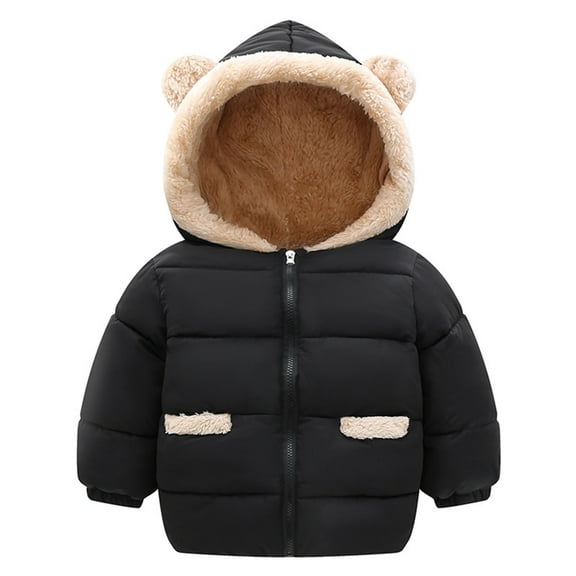 WOYY Winter Toddler Boys Coat Bear Ears Hooded Puffer Jacket Outerwear, Sizes 3-4T