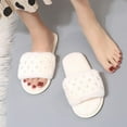 thumbnail image 5 of Xfvqtps Fuzzy Slippers for Women House Bedroom Shoes Pearl Open Toe Slide Comfy Fall Winte Slipper Beige, 5 of 9