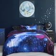 thumbnail image 2 of Unique Bargains 2pcs Household Star Sky Cosmos Night Pattern 3D Printed Single Size Bedding Quilt Duvet Cover Set Blue Sky Pattern, 2 of 9