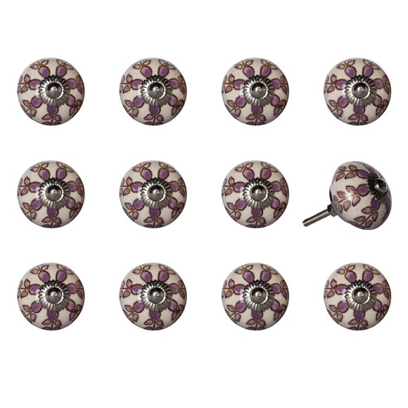 KNOB-IT VINTAGE HANDPAINTED CERAMIC KNOBS (12-Pack) K1700