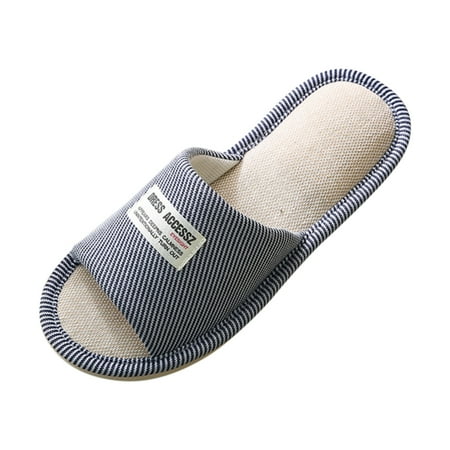 

Pgeraug womens slippers Slippers For Womens Men Linen Shoes Women Household Slippers Indoor Floor Shoes mens slippers Navy 40-41