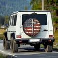 thumbnail image 2 of Yuyamidu Cross Spare Tire Cover Wheel Protector American Flag Wheel Covers Patriotic Tyre Cover Universal Fit for Jeep RV SUV Truck Travel Trailer, 2 of 5