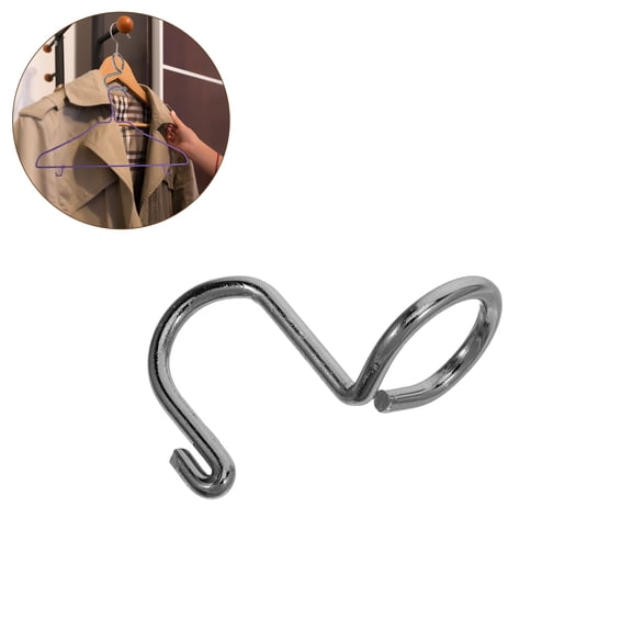 OUNONA 10Pcs Space Saving Hanger Connector Hooks Black for Wardrobe Clothes Hanger Organization