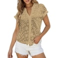 thumbnail image 7 of T Shirts For Women Womens Tops Summer Simple And Casual V Neck Solid Color Shirt Blouse, 7 of 7