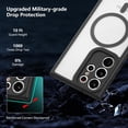 thumbnail image 4 of Magnetic for Samsung Galaxy S23 Ultra Case [Compatible with Magsafe] Slim Frosted Matte Case Cover Translucent Hard PC Back Military Drop Protection Phone Case for Girls&Boys,Black, 4 of 6