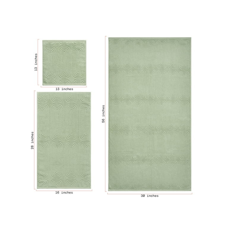 Beautiful by Drew Barrymore 6-Piece Cotton Bath Set, Sage Green photo 5