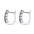 thumbnail image 4 of Shop LC Blue Tanzanite  925 Sterling Silver Platinum Plated Hoops Hoop Earrings for Women Jewelry Ct 1.11 Birthday Gifts, 4 of 8