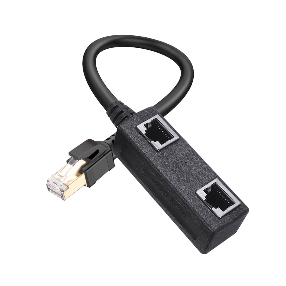 Applicable to Equipment with RJ45 Interface Optical Modem Suitable for Super Category 5/5e/6/7 Set-top Box Router Computer Ethernet Splitter RJ45 Network 1 to 2 Port Cable Adapter 