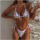 thumbnail image 2 of Traje de baño de bikini con cuello halter y estampado floral con almohadilla en el pecho para mujer sexy con tirantes divididos Fridja  nalpqowj58540, 2 of 9