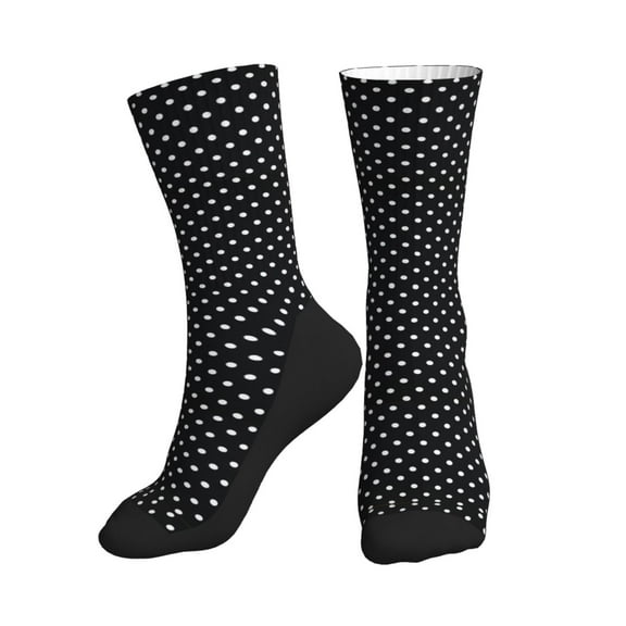 Men Women Black Polka Dot Novelty Sports Design Casual Dress Socks