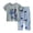 Blue, variant on Bobifish Boys Sleepwear Set 2pcs Short Sleeve Home Wear Crewnwck Tops & Elastic Waist Long Pants Cute Cartoon Print Kids Home Wear Set,sizes 5-6