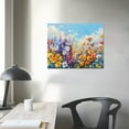 thumbnail image 4 of EastSmooth  Flowers Wall Art Canvas Daisy Colorful 3d Textured Picture Landscape Wildflowers Painting, Purple Yellow Floral Artwork Large Framed for Living Room Bedroom Bathroom Office Home Decor, 4 of 6