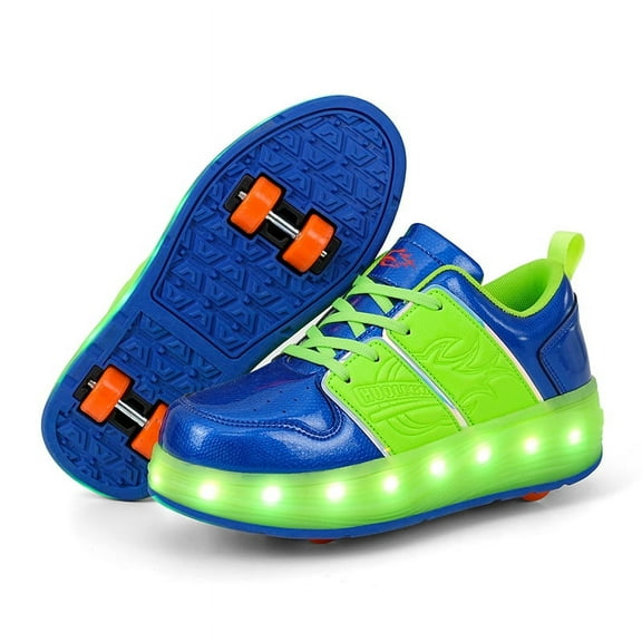 Kids Roller Skates Light up Shoes with Wheels Shoes LED USB Charging Roller Sneakers for Girls Boys Birthday Christmas Gift