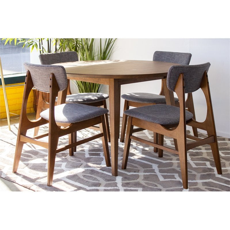 Solid Wood Table Gray Dining Chairs, Mcm Dining Room Table And Chairs