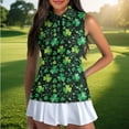 thumbnail image 4 of Uorisanigo St. Patrick's Leaf Women's Golf Sleeveless Shirt with Zipper Comfortable Relaxed Quick Dry Athletic Shirts for Tennis Hiking & Outdoor Sports, 4 of 7